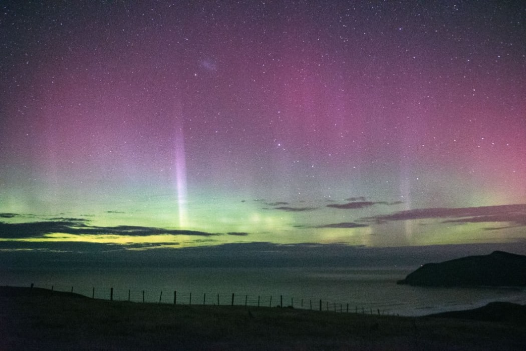 The Aurora Australis near Cape Saunders on the Otago Peninsula.