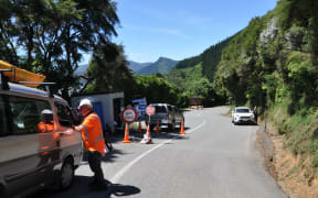 The checkpoint on Kenepuru Road where residents are allowed through at specified times.