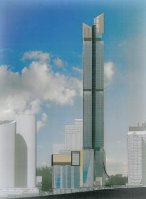 An architect's impression of the Auckland Centre Tower.