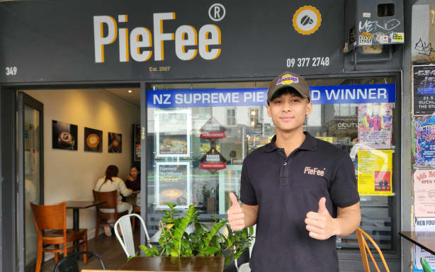 Bo Meng outside Piefee.