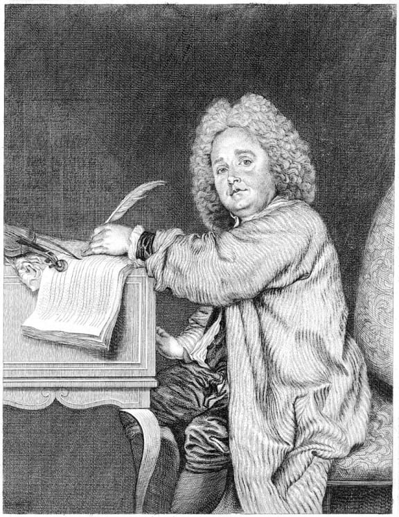 Jean-Féry Rebel, engraving by Jean Moyreau after Watteau