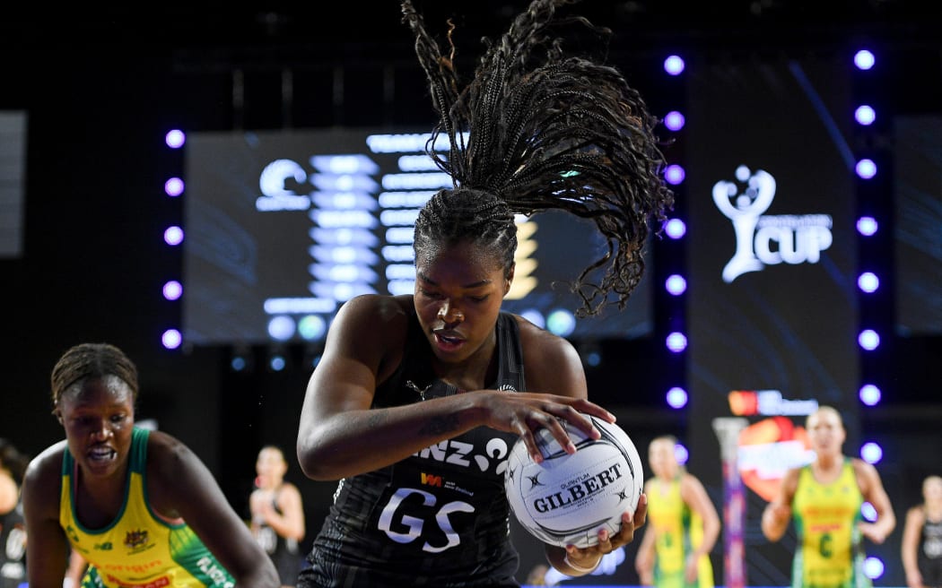 Grace Nweke of the Silver Ferns during the Constellation Cup Netball match, New Zealand Silver Ferns Vs Australian Diamonds, at Wolfbrook Arena, Christchurch, New Zealand, 29th October 2025. Copyright photo: John Davidson / www.photosport.nz