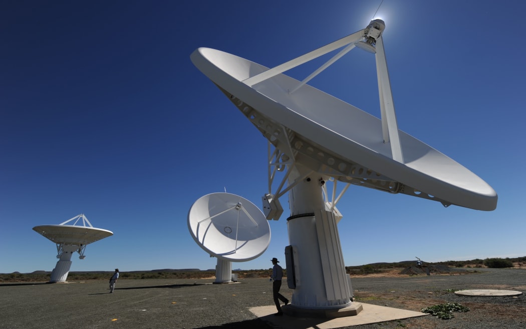 The Karoo Array Telescope construction site, part of the MeerKAT Project, in the Northern Cape. Australia and South Africa will share the location for the world's most powerful radio telescope, the Square Kilometre Array's scientific consortium announced on May 25, 2012. AFP PHOTO / ALEXANDER JOE