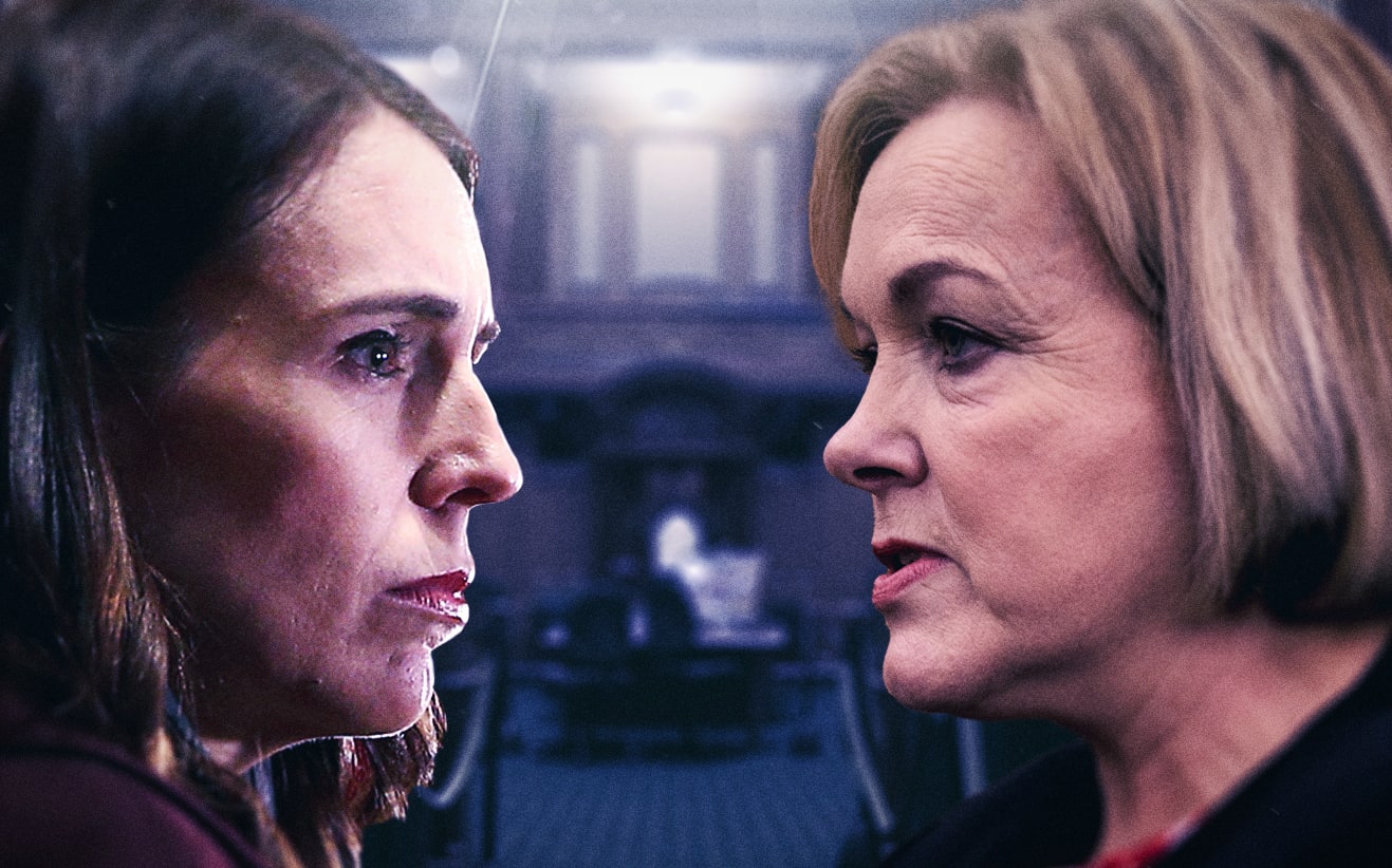 Jacinda Ardern, Judith Collins - image for Stuff / The Press debate 6/10/20
