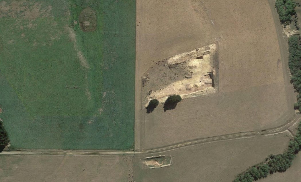 Foulden Maar as seen by satellite.