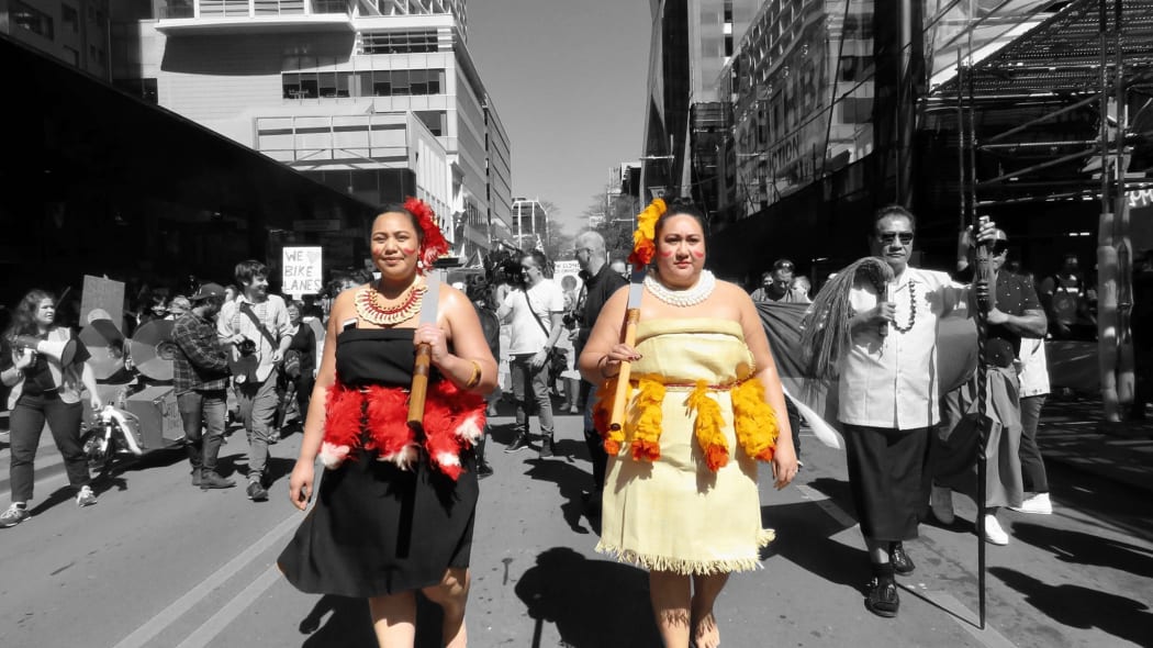 Pacific Climate Warriors - Mary Moeono-Kolio to the right