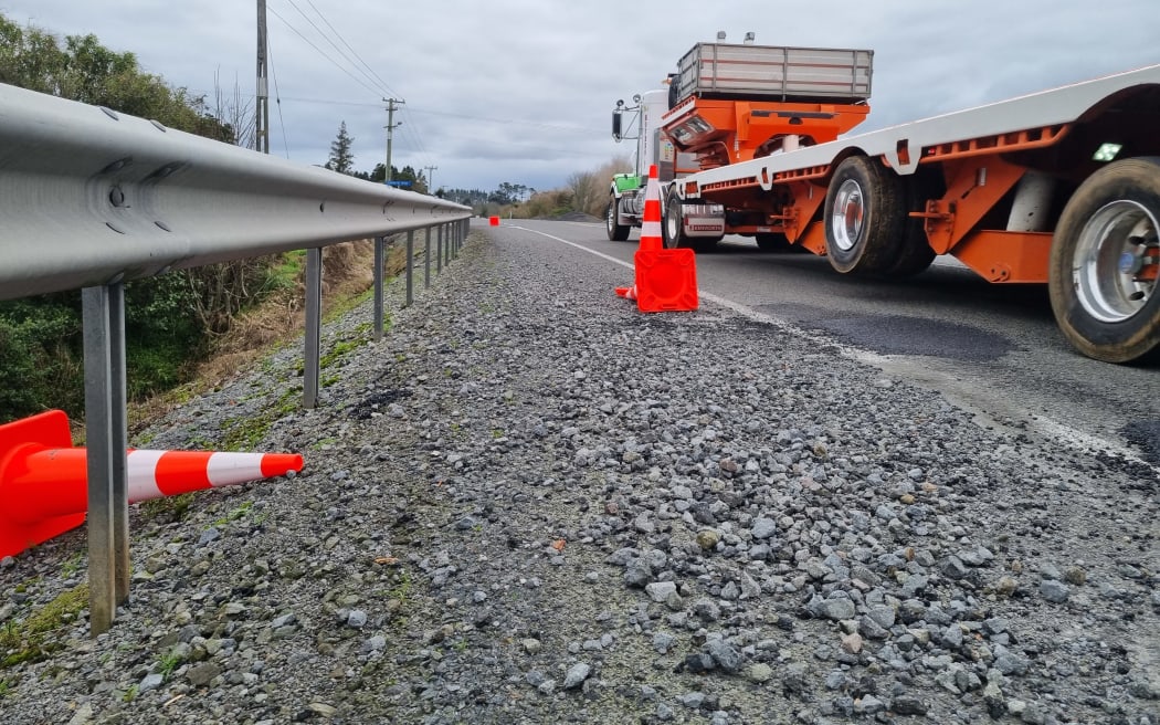Recently repaired potholes in Taranaki.