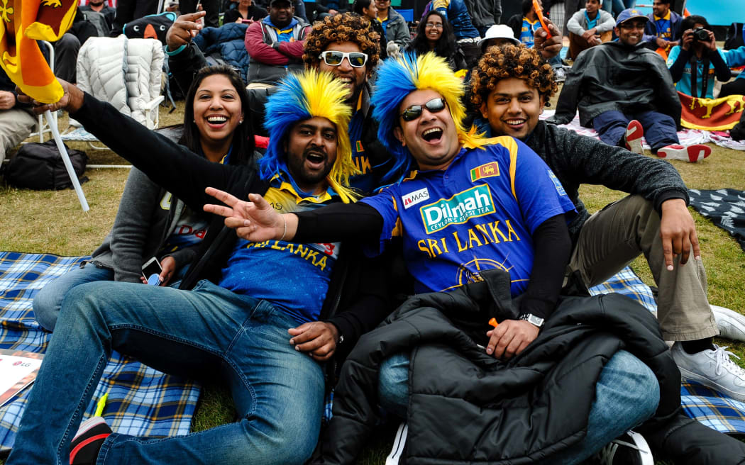 Sri Lankan fans at Hagley Oval