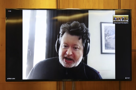 Gun rights blogger Mike Loder gives his submission via video conference.