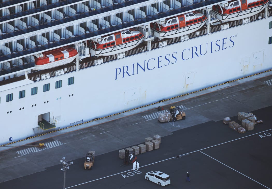 The Diamond Princess cruise ship at Yokohama port on 6 February.