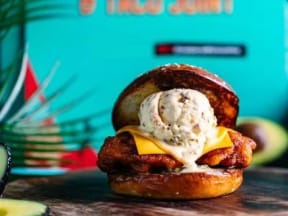 Chilly Pickle Rick - a burger by Wellington restaurant Rosie's Cantina