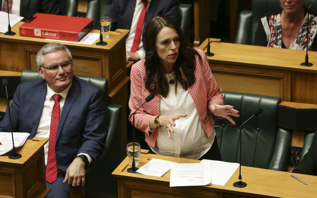 Jacinda Ardern speaks after the 2018 Budget is released.