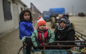 Refugee children near the Turkish border