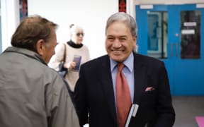 New Zealand First leader Winston Peters at a Papakura public meeting in Auckland on 30 September, 2023.