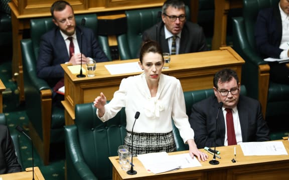 The Prime Minister Jacinda Ardern moves a motion declaring a climate emergency
