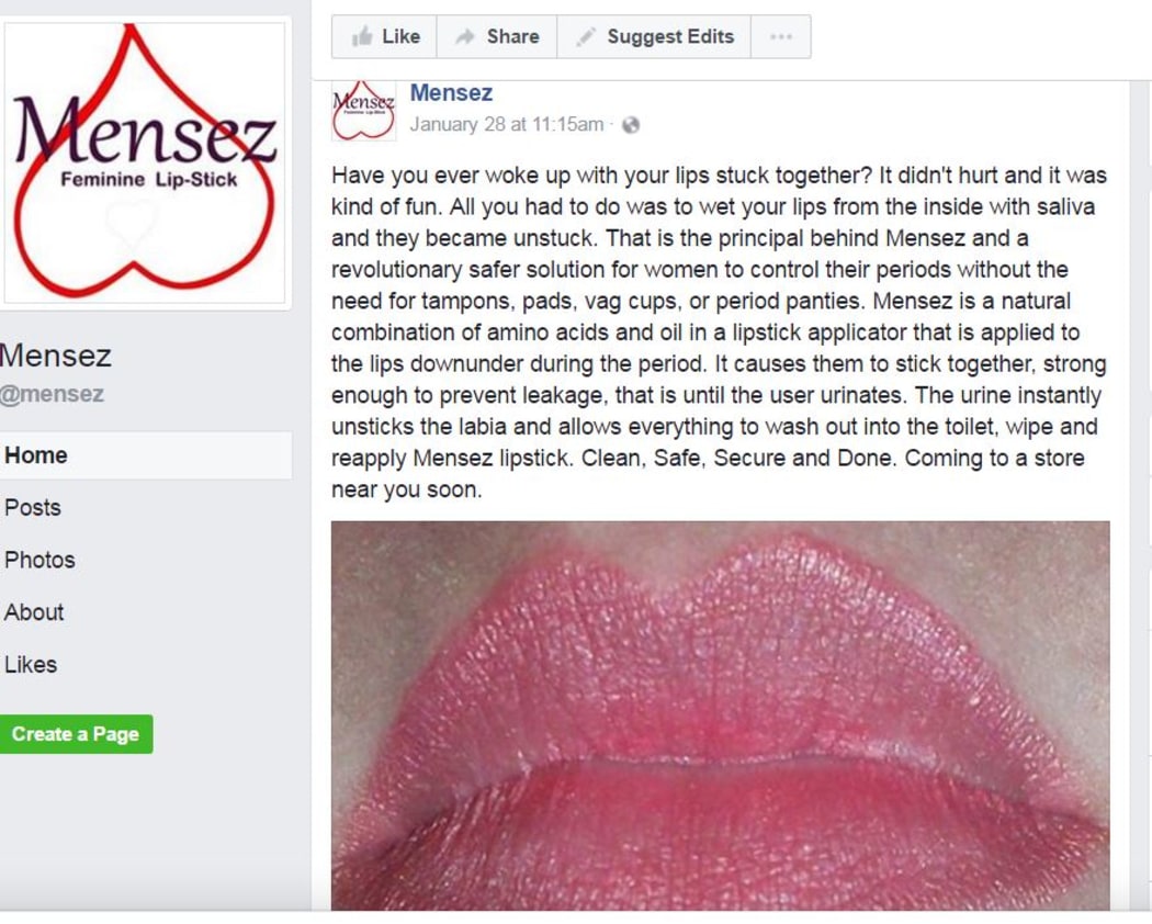 Mensez deleted their explanation of how their fanny lipstick works, but luckily we took a screenshot of the cached Facebook post.