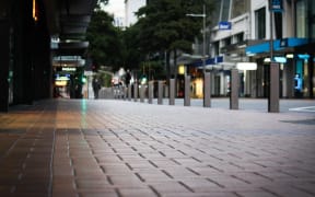 Central Wellington on the morning of 26 March, on the first day of the nationwide Covid-19 lockdown.