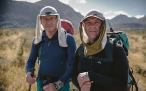 Byron Skinner (right) tramping with his best friend, Neil.