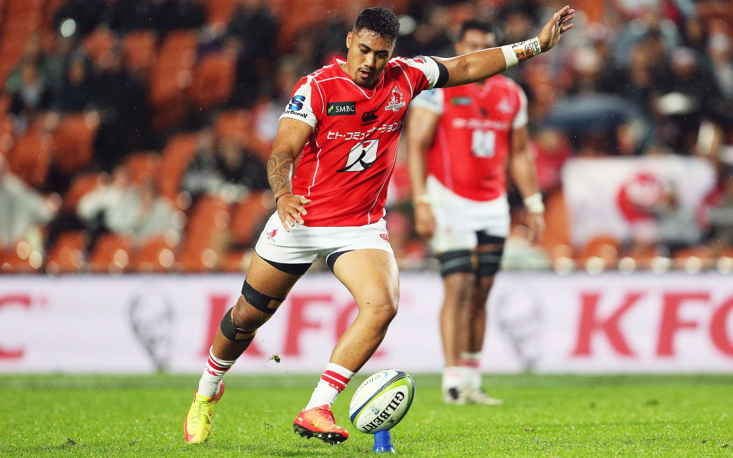 Jamie-Jerry Taulagi playing for the Sunwolves against the Chiefs earlier this year.