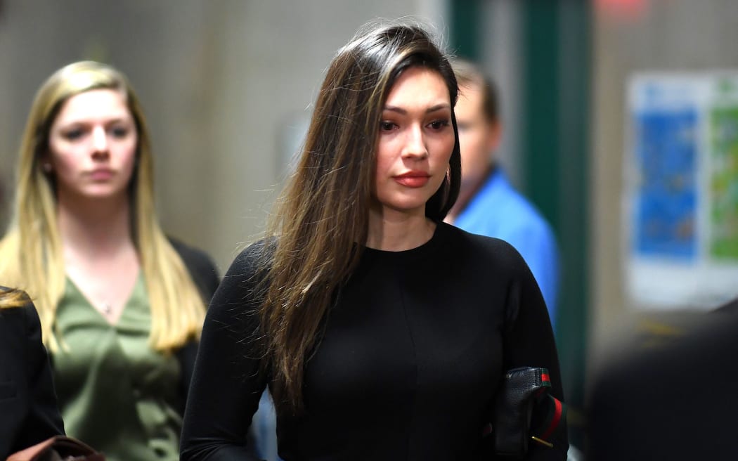 Former Actress Jessica Mann arrives for the trial of Harvey Weinstein at the Manhattan Criminal Court, on January 31, 2020  in New York City. (Photo by Johannes EISELE / AFP)