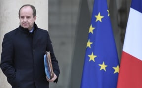 French Justice Minister Jean-Jacques Urvoas leaves following a cabinet meeting or Conseil des ministres at the Elysee Palace in Paris on March 15, 2017.