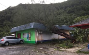 Damaged building in eastern Tutuila