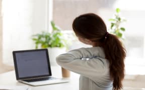 Office worker, neck pain, fatigue.
