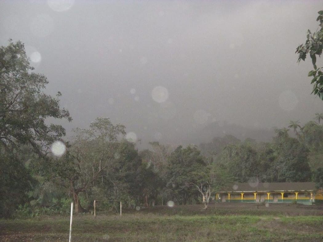 Ash fall from the Ambae volcano.