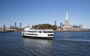 NEW YORK, NEW YORK - OCTOBER 27: Statue City Cruises, part of City Experiences, celebrates the Statue of Liberty's 136th birthday on October 28th in New York City on October 27, 2022 in New York City.   Eugene Gologursky/Getty Images for Statue City Cruises/AFP (Photo by Eugene Gologursky / GETTY IMAGES NORTH AMERICA / Getty Images via AFP)
