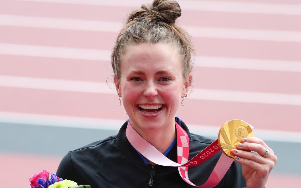 Anna Grimaldi wins a gold medal in the long jump T47 at the Tokyo 2020 Paralympics. Friday 3 September 2021. © Photo: Drew Chislett / www.photosport.nz