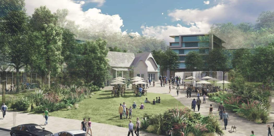 An artist's impression of the planned new Drury town centre Kiwi Property is seeking to develop.