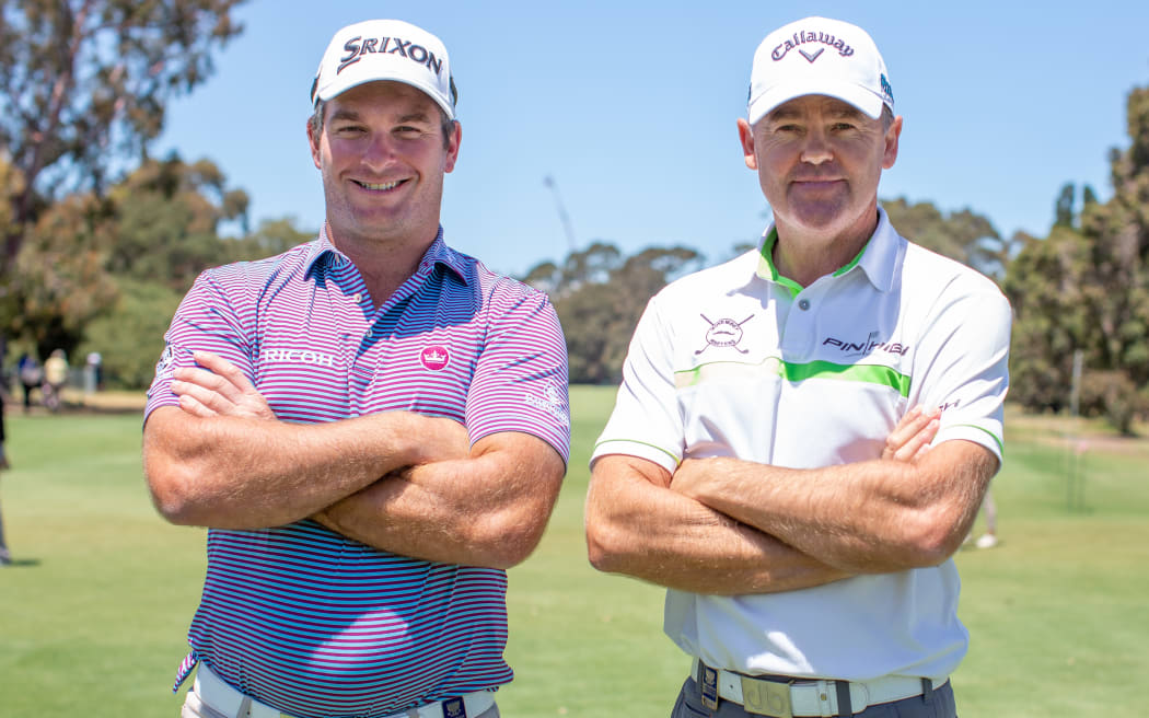 New Zealand golfers Ryan Fox and Mark Brown.