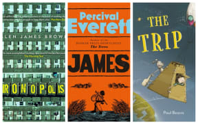 covers of Ironopolis by Glen James Brown, James by Percival Everett, and The Trip by Paul Beavis.
