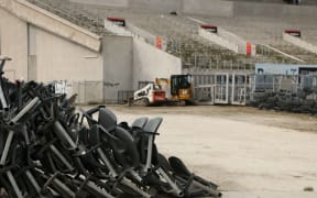 The hottest items were the stadium's 30,000 seats.