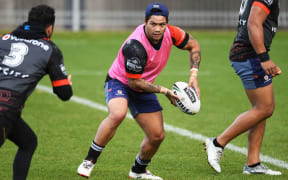 Warriors hooker Issac Luke at training