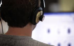 A man shops online.