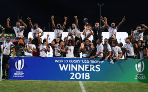 The Baby Flying Fijians lift the U20 Trophy.