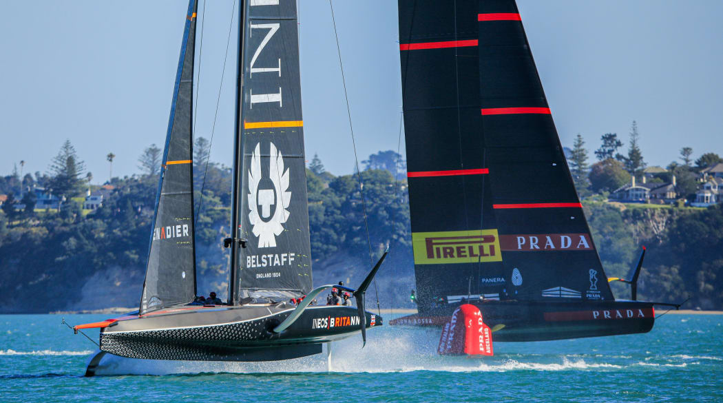 Team UK and Luna Rossa in the America's Cup Challenger Selection Series finals.