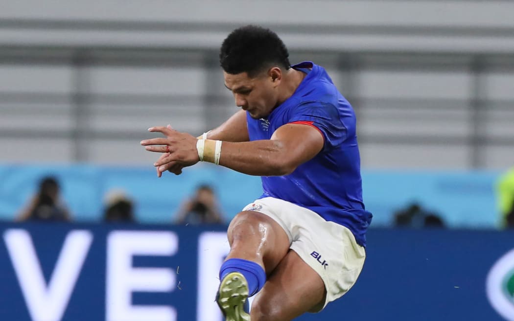 Henry Taefu took over the kicking duties against Japan.