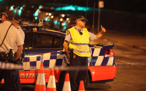 Police at the scene of the fatal shooting in Parramatta on Friday.
