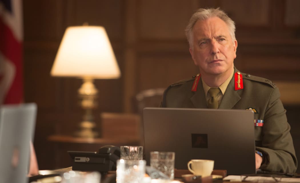 Alan Rickman in his final screen performance, as Lieutenant General Frank Benson in Gavin Hood’s Eye in the Sky