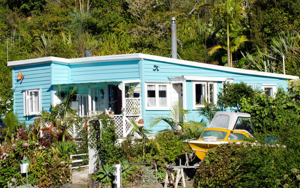 Remote bach holiday house on February 13 2013 in Whangaroa Harbour , New Zealand.