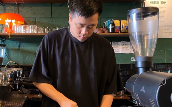 King Tee, the barista at Blackdrop Eatery in Newmarket, Auckland.