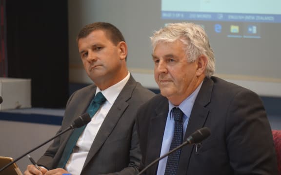 New Plymouth mayor Neil Holdom, left, and deputy mayor Richard Jordan.