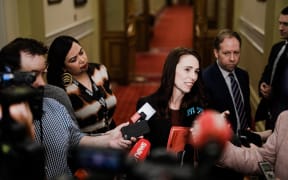Prime Minister Jacinda Ardern speaking to media before the caucus where she will brief MPs on her ministerial preferences for the new government.
