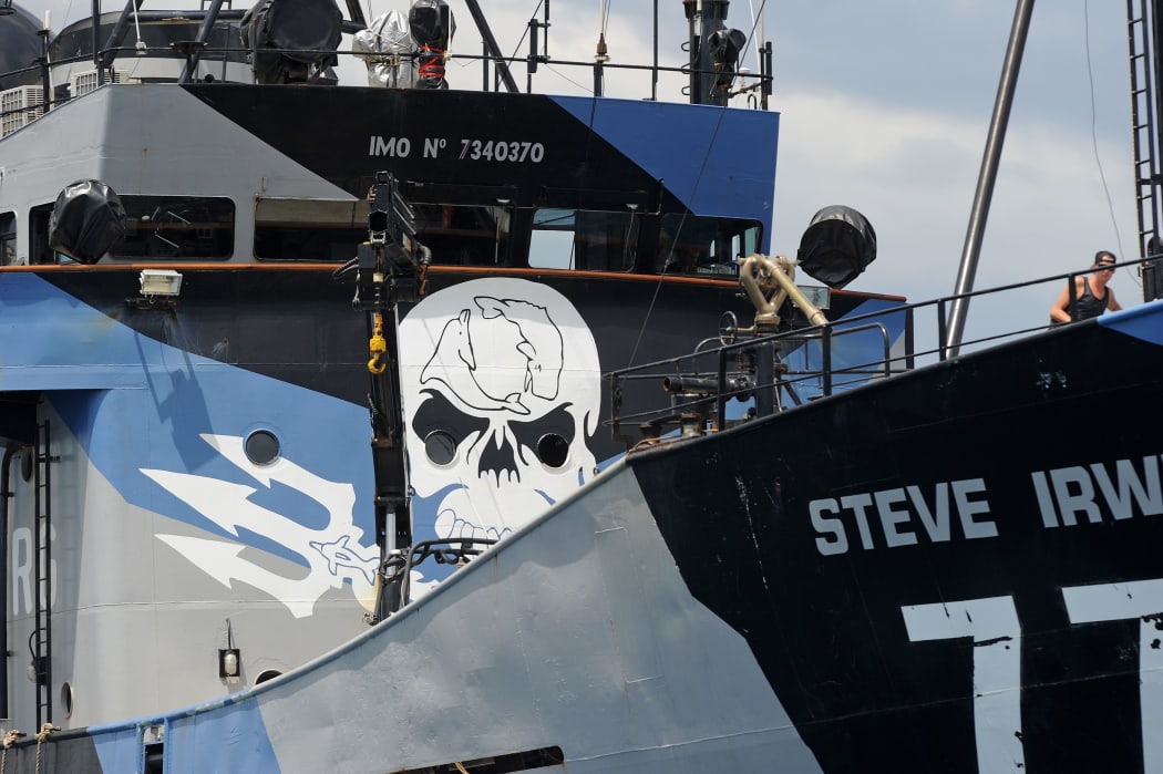The Steve Irwin from the fleet of environmental activist group Sea Shepherd.