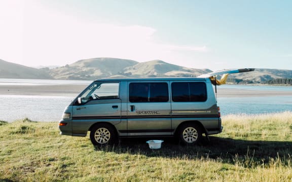 Freedom camping. Campervan.