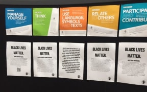 Students at St Andrew's College in Christchurch had been putting up posters to raise awareness of the Black Lives Matter movement.