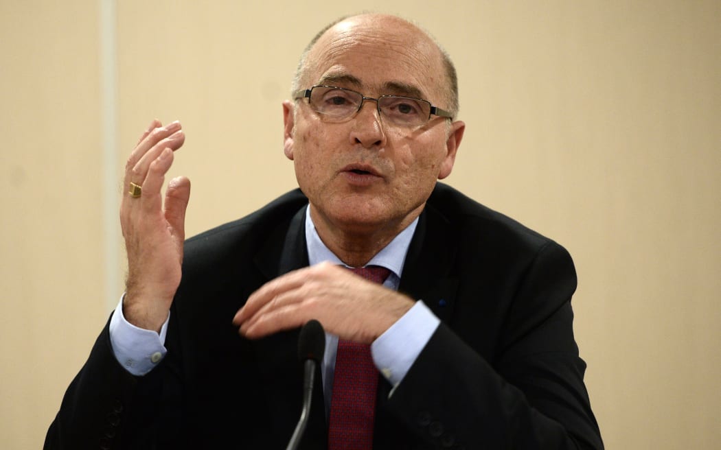 Brice Robin speaks during a media conference on the Germanwings plane crash.