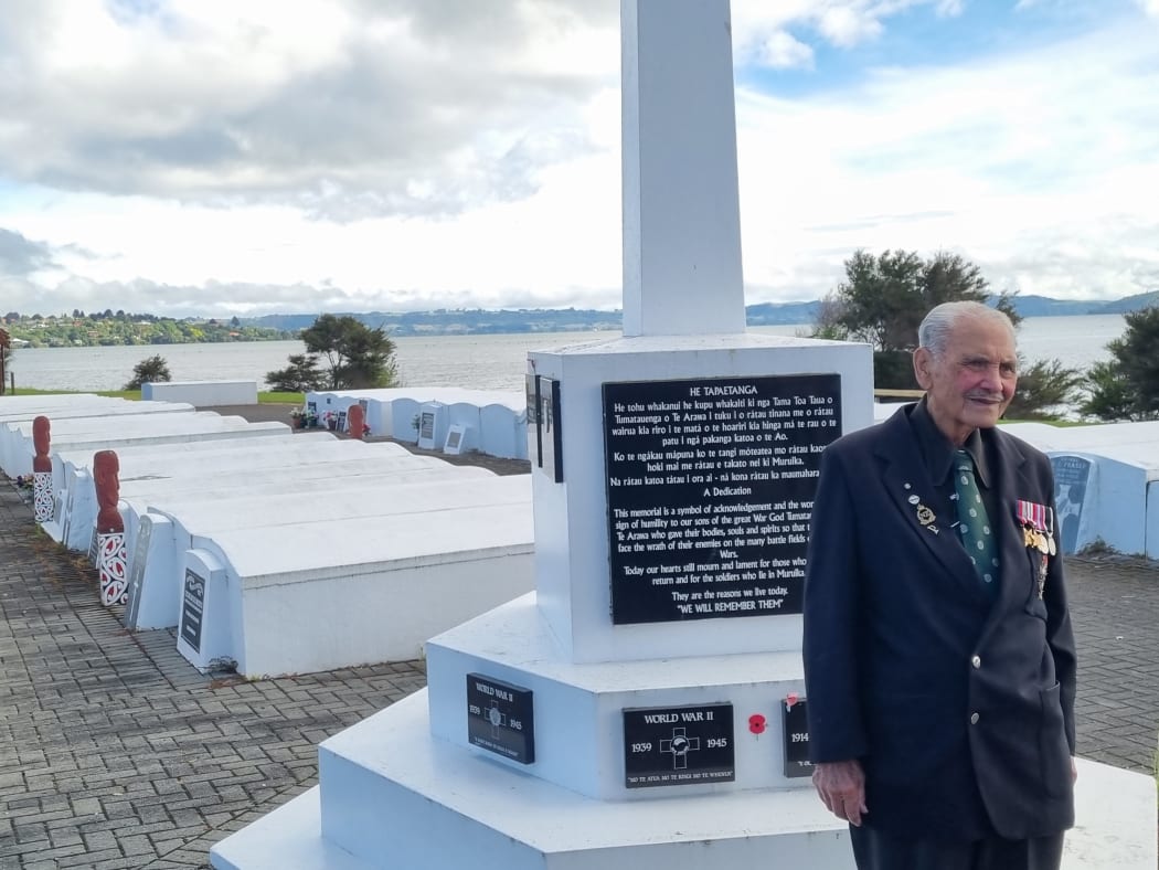 Sir Robert Gillies, the last surviving member of 28 Māori Battalion, in Rotorua